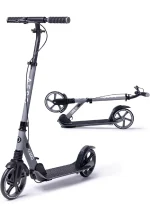 Aero Big Wheels Patinete para niños de 8 a 12 años, adolescentes y adultos. Patinete para adultos con freno de mano, alfombrilla de goma, absorción de golpes, plegable y ajustable en altura (1)