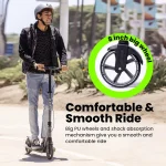 Aero Big Wheels Patinete para niños de 8 a 12 años, adolescentes y adultos. Patinete para adultos con freno de mano, alfombrilla de goma, absorción de golpes, plegable y ajustable en altura (3)