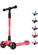 Allek Kick Scooter B02, Lean 'N Glide Scooter with Extra Wide PU Light Up Wheels and 4 Adjustable Heights for Children from 3 12yrs (2)
