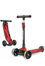 Besrey Kick Scooter for Kids Ages 3 10, 3 Wheel Folding Scooter with Adjustable Height, LED Light Wheels, Extra Wide Deck for Outdoor Activities (14)