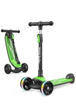 Besrey Kick Scooter for Kids Ages 3 10, 3 Wheel Folding Scooter with Adjustable Height, LED Light Wheels, Extra Wide Deck for Outdoor Activities (19)