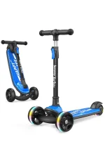 Besrey Kick Scooter for Kids Ages 3 10, 3 Wheel Folding Scooter with Adjustable Height, LED Light Wheels, Extra Wide Deck for Outdoor Activities (21)