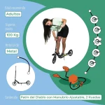 GUEVARA SPORTS Kinene Scooter Patin del Diablo para Jovenes y Adultos, Patín del Diablo con Manubrio Ajustable, 2 Ruedas (6)