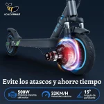 HONEYWHALE M2 MAX Scooter Eléctrico Plegable para Adultos, Motor de 500 W de Potencia Máxima, Velocidad Máxima 32KMH, 22KM con Una Carga Completa, Patin Eléctrico con App Control Bluetooth (6)