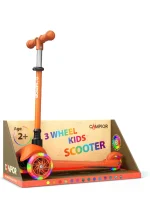 MOX Mini 3 Wheel Scooter for Kids – Lean to Steer with LED Light Up Wheels, Adjustable Handlebar, Wide Anti Slip Deck, Smooth PU Wheels, Rear Foot Brake – Toddler Scooter for 2+ Ages (1)