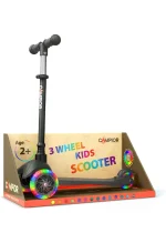 MOX Mini 3 Wheel Scooter for Kids – Lean to Steer with LED Light Up Wheels, Adjustable Handlebar, Wide Anti Slip Deck, Smooth PU Wheels, Rear Foot Brake – Toddler Scooter for 2+ Ages (17)