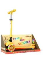 MOX Mini 3 Wheel Scooter for Kids – Lean to Steer with LED Light Up Wheels, Adjustable Handlebar, Wide Anti Slip Deck, Smooth PU Wheels, Rear Foot Brake – Toddler Scooter for 2+ Ages (8)