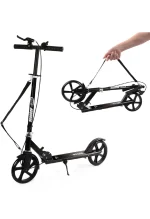 Scooter Patinete Plegable para Adultos y Adolescentes,Patinete Completo Con Freno de Manillar y Correa,Kick Scooter de Grandes Ruedas Rodamientos ABEC 7,Monopatín Para Niños 8+ Años Máx 150kg (2)