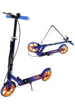 Scooter Patinete Plegable para Adultos y Adolescentes,Patinete Completo Con Freno de Manillar y Correa,Kick Scooter de Grandes Ruedas Rodamientos ABEC 7,Monopatín Para Niños 8+ Años Máx 150kg (3)