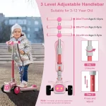 Unbreakable & Never Fall Down 2 in 1 Scooters Kids 3 Wheel Kick Scooter for Boys Girls Ages 3 8, Adjustable Height & Seat, Widened Non Slip Deck, More Safer for Beginner Toddlers (4)